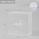 UNIQOOO Frosted Acrylic Wedding Card Box with Slot, Large 10x10x5.5 inch w/White Print | Wedding Receptions Wishing Well Money Box, Birthdays, Memory Box, Suggestion Boxes, Acrylic Ballot Box