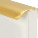 goldenwarm 5 Pack 5 Inch Matte Gold Finger Pulls Cabinet Edge Pulls Brushed Brass Drawer Handles Edge Hardware for Kitchen Cupboard (Hole Center:128mm(5in))