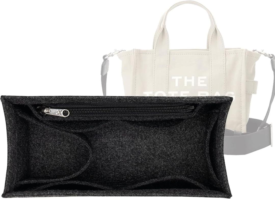 Lckaey purse insert insert for marc jacobs large tote bag tote bag insert organizer 2042 Black-L