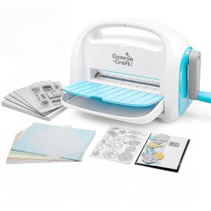 Manual Die Cutting Machine for Paper Carft, Embossing Machine kit for Beginner,6inch openning (Blue)
