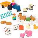 Battat – Farm Animal Play Set – 25 Animals, Fences, Farmers, Tractor, Trailer & More for Toddlers 18 Months+