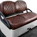 NOKINS Golf Cart Vinyl Diamond Seat Covers kit, Fit Club Car Precedent/Tempo/Onward Premium Front Seat Cushion, Soft/Scratch-Resistant/No Stapler Needed (Brown and Red 8460)