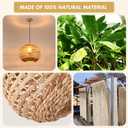 Mgcanyu Boho Pendant Lights Kitchen Island Rattan Lights Fixture for Dining Room 15.8" Hand-Woven Chandelier Weaving Hanging Ceiling Light for Restaurant Living Room Bedroom Foyer Hallway