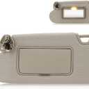 Beige Left Side Sun Visor with Light Fit for Nissan Altima Without Sunroof 2013-2018, Car Visor Replacement for 96401-3TA2A, Driver Side Sunvisor