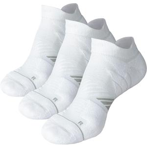 Hylaea No Show Running Athletic Anti-Blister Wicking Coolmax Socks, Seamless Anti-odor (White, L)