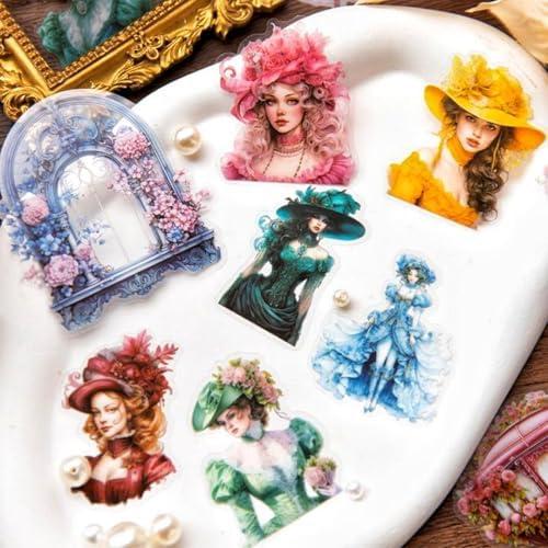 180 PCS Gothic Scrapbook Stickers Pack, Vintage Aesthetic Designs for Scrapbooking, Waterproof Journaling Supplies with Storage Organizer (Moon Goddess)