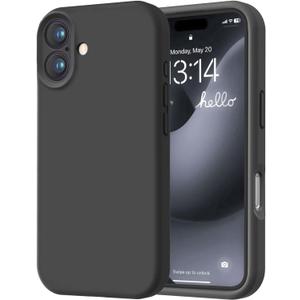 LOVE 3000 Designed for iPhone 16 Case, Premium Silicone with [Soft Anti-Scratch Microfiber Lining] Shockproof Protective Phone Case for Men Women Girls 6.1", Black
