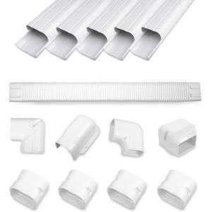 3" 10Ft PVC Line Set Cover Kit for Ductless Mini Split Air Conditioners, Decorative PVC Slim Line Cover for Central AC & Heat Pumps Systems Tubing Cover White