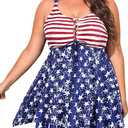 NIeyook Womens Plus Size Tankini Swimsuit 2025 Two Piece Tummy Control Bathing Suits for Women Swim Dress with Shorts, Size 24W