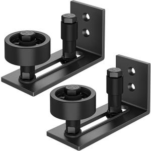 Heavy Duty Sliding Barn Door Floor Guide, Adjustable Roller, Wall Mount System, Flush Bottom Design, Floor Guide for Barn Door Panel Non-Damage(8 in 1), 2 Pack