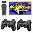 HRYYDS 2025 Retro Gaming Console Pro 4K HDMI with 40,000+ Built-in Classic Video Games - Plug & Play Game Stick for TV with 2 Wireless Controllers | 23 Emulator Support 64GB