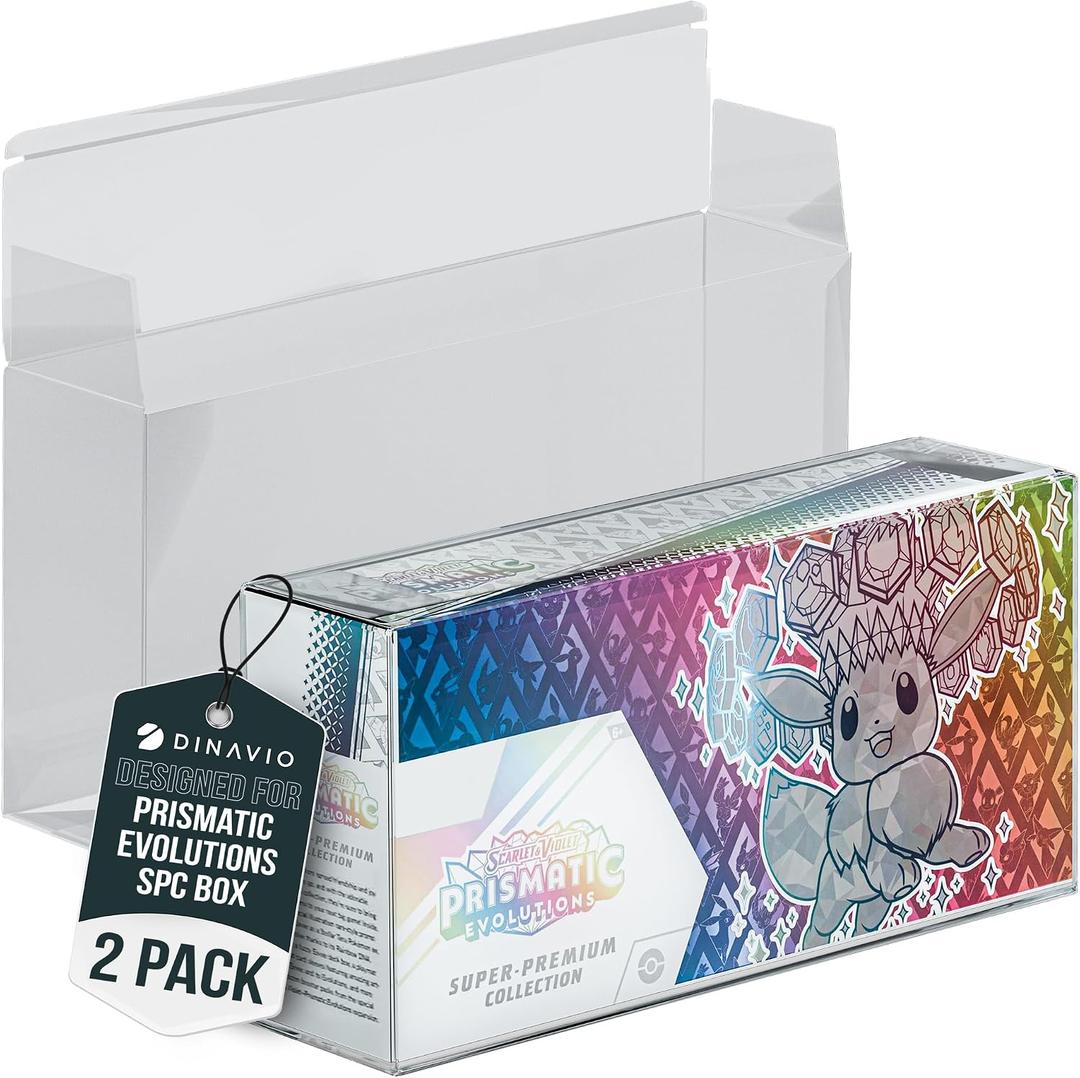Dinavio Crafthouse 2 Pack Prismatic Evolutions SPC Plastic Protectors - 0.7mm Ultra Thick Display Protector - Compatible with Prismatic Evolutions Super Premium Collection Box (2 Pack)