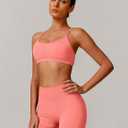 ABOCIW Womens Seamless Workout Sets Backless Sports Bra Scrunch Butt High Waist Gym Shorts 2 Piece Outfits (Pink, XS)