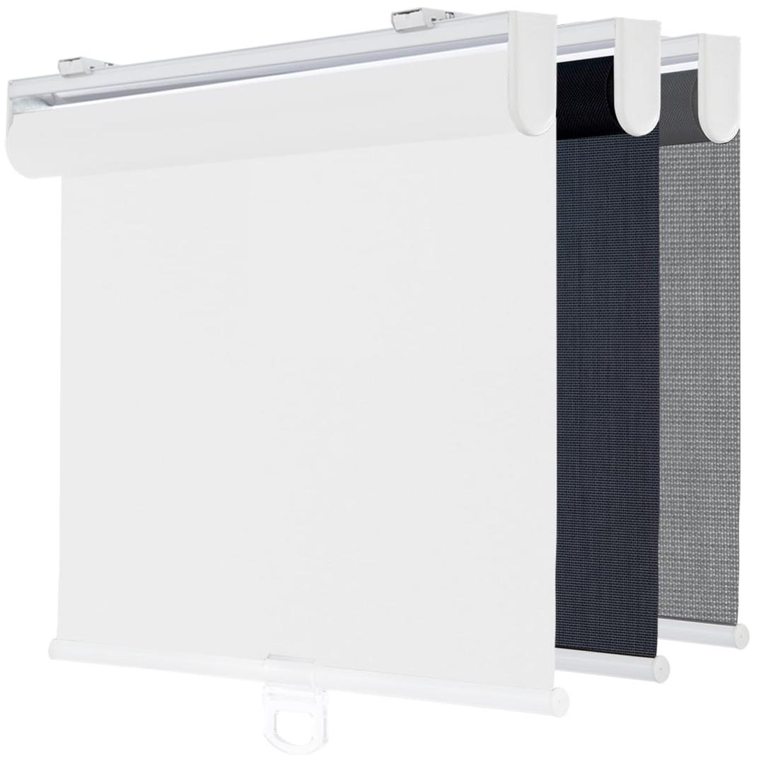 Cordless Light Filtering Roller Window Shades,50" W x 72" H,White