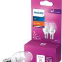 Frosted Flicker-Free C7 Night Light Bulb, Non-Dimmable, EyeComfort Technology, 30 Lumen, Soft White Light (2700K), .05W=7W, E12 Base, (574038) , 2 Count (Pack of 1)