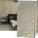 KASARO 3D Faux Stone PU Wall Panels, 3 Pieces Wainscoting Panel Accent for Interior Wall Decor, Waterproof Wall Covering, 47.24  23.62 inch, Cement Lily