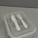 Glass Lunch Box 2 Compartments With Cutlery Lunch Box Lunch Box Containers Suitable Microwave and Dishwasher 980ML Transparent, Pack of 3