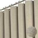 BTTN Extra Long Shower Curtain - 72x96 Inch Long Linen Textured Heavy Duty Fabric Shower Curtain Set with 12 Plastic Hooks, Tall Hotel Spa Luxury Waterproof Curtains for Bathroom Showers - Khaki/Tan