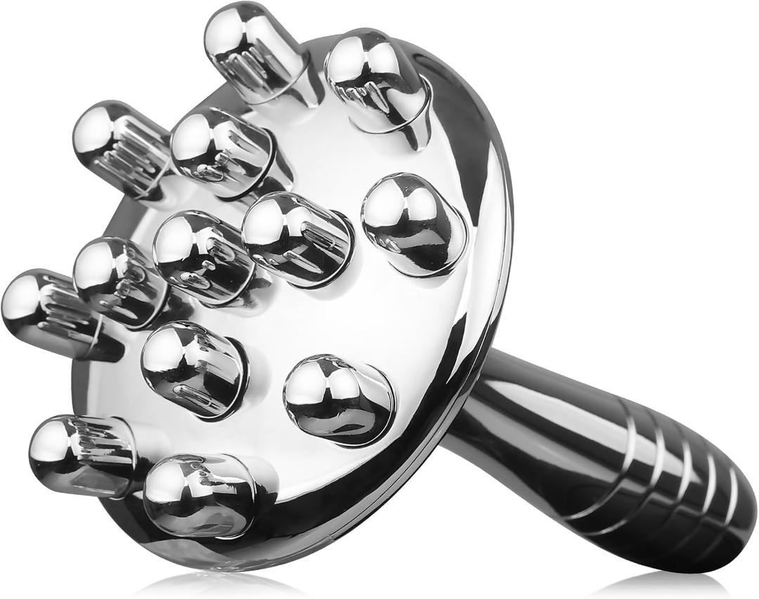 ONUEMP Stainless Steel Cellulite Massager, Fascia Massage Tool Maderoterapia Kit for Gua Sha, Ice Body Sculpting, Lymphatic Drainage, Cellulite Remover, Deep Tissue Pain Relief (Big Brush)