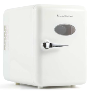 CUTIEWORLD Mini Beverage Fridge for Office, White