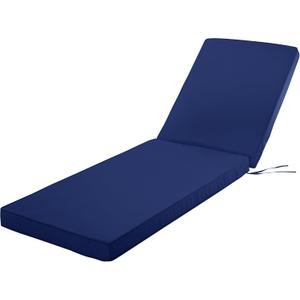 Chaise Lounge Cushion for Outdoor Furniture, Waterproof Fade and Tear Resistant Lounge Deck Chair Cushions for Patio Lawn Pool Resort Hotel, 80x26x3 Inch, Navy