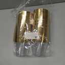 I00000 60PCS Gold Plastic Cups, 9 oz Clear Disposable Cups with Golden Trim, Heavy-Duty Disposable Hard Plastic Wine Glasses Cocktail Glasses Perfect for Party & Wedding