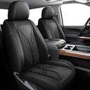 AOMSAZTO Seat Covers Custom Fit for 2019-2023 2024 Chevrolet Chevy Silverado GMC Sierra 1500 2500 3500HD Crew Double Extended Cab Leather Truck Seat Covers (Diamond,Black)
