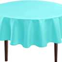 Hiasan Round Tablecloth 30 Inch - Waterproof Stain Resistant Spillproof Polyester Fabric Table Cloth for Dining Room Kitchen Party, Aqua