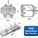 Box Boat Anchor, Galvanized Folding Boat Anchor, Double Sided Slide Anchor for Pontoon Fishing and Cabin Cruiser