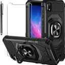 for Cloud Stratus C7 Case, with Tempered Glass Screen Protector Heavy Duty Protection Technology Built-in Kickstand Rugged Shockproof Protective Phone Case for Cloud Stratus C7,(Black)