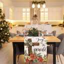 Christmas Poinsettia Cross Table Runner Pine Branch Burlap Table Runners, Winter Xmas Seasonal Coffee Table Center Decor for Home Kitchen Dining Party Indoor Outdoor 13x108 Inch