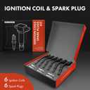 A-Premium Set of 6 Ignition Coil Pack and Iridium Spark Plugs Compatible with Mercedes-Benz W212 Series E300 2015-2016, W212/S212 Series E350 2014-2016, W212 Series E400 2014, 3.5L