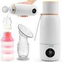Portable Bottle Warmer for Travel - Fast Heat Travel Bottle Warmer for Breastmilk, USB Calentador De Biberones on The Go17oz 12H Baby Bottle Milk Warmer - Wireless Car Bottle Water Warmer, Orange