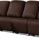 vctops Diamond Recliner Sofa Covers 10-Pieces Stretch Large RV Couch Covers for 4 Seats Reclining Slipcovers Soft Solid Furniture Protector (Dark Coffee,4 Seat)