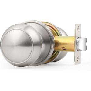 Probrico Hall and Closet Door Handle Brushed Nickel Passage Door Knob