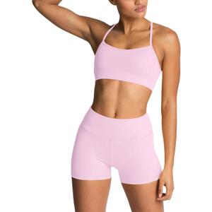 IMEKIS Women's Workout Sets 2 Piece Yoga Outfit High Waisted Biker Shorts Leggings Sports Bra Gym Fitness Clothes Tracksuit, Small