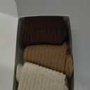 FITRELL Slouch Socks for Women, 3 Pairs Soft Cotton Knee High Scrunch Tube Boot Socks (6-8, Khaki+Light Brown+Dark Brown)