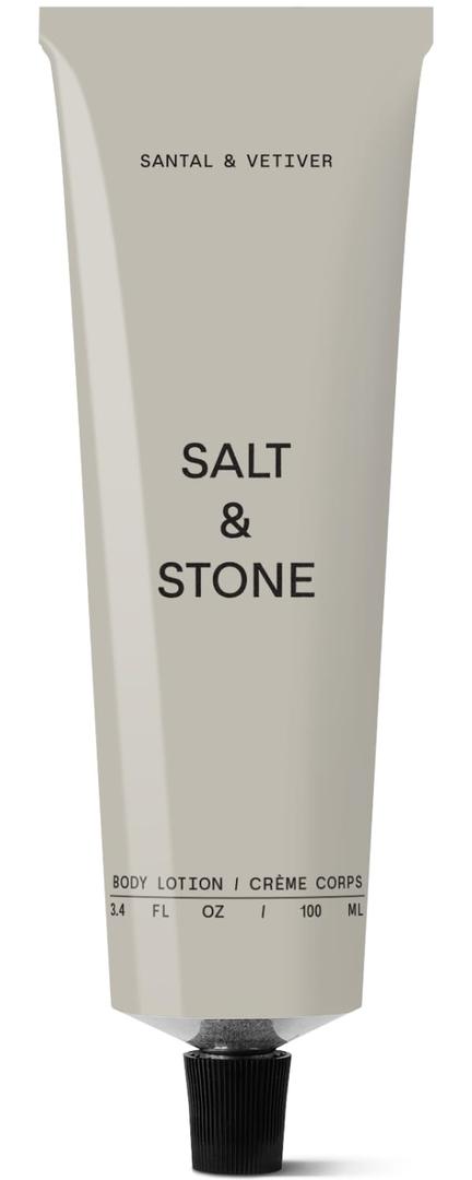 Salt & Stone Body Lotion for Women & Men | Hydrates, Nourishes & Softens Skin | Restores Dry Skin | Fast-Absorbing | Cruelty-Free & Vegan (100 ml) (Santal & Vetiver) (Santal & Vetiver - 3.4 fl oz)