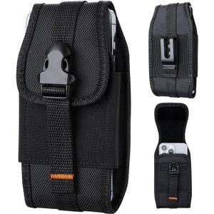 Cell Phone Holster for Men, Belt Clip Phone Holder, Large Tactical Phone Pouch for iPhone 16 15 14 Pro Max 16 15 14 Plus, for Galaxy S24 Ultra,S24 Plus,Heavy Duty Buckle Closure(XXL)