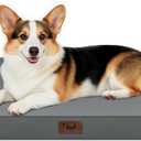 Outdoor Orthopedic Dog Bed, Waterproof Dog Bed for Large Dogs 36x27 Inch, Egg Crate Foam Pet Mat with Washable Removable Oxford Cooling Cover, Grey