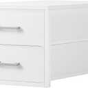 BOLUO Stackable Storage Drawers Closet Organizers and Storage Fabric White 2 Drawer Dresser for Bedroom Modern