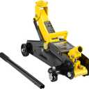 VEVOR Low Profile Floor Jack 2 Ton (4400 lbs), Heavy Duty Iron Hydraulic Racing Floor Jack, Hydraulic Car Jack, Single Piston Quick Lift Pump, 4.9"-13.2" Height Lifting Range (Yellow)