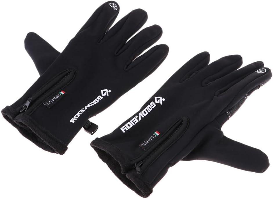 Unisex Winter Skiing Bike Motorcycle Touch Screen Gloves, Windproof - Thermal Warm Full Finger Racing Cycling Skiing Gloves for Men Women, Outdoor Sports Mittens with Rainproof - Black, Black M
