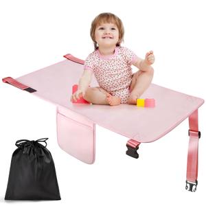 Toddler Airplane Bed, Kids Airplane Seat Extender Travel, Kids Airplane Travel Essentials, Must Have for Toddlers, Portable Plane Bed for Flights (Pink)