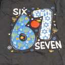 Hanukkah Menorah Dreidel 67 Festive Chanukah Six Seven Meme T-Shirt. 152 11-12
