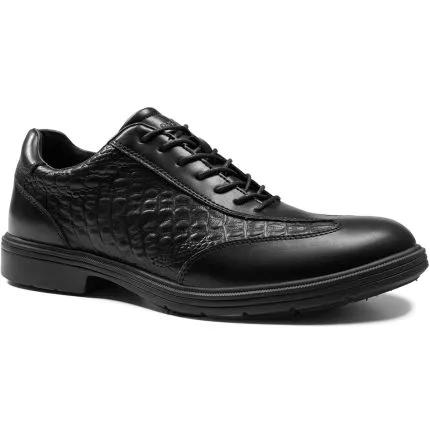 Men's Orthopedic Leather Dress Walking Shoes: Comfort Arch Support Bunions Recovery Cushion Sole Orthotic Business Oxfords, Outdoor Gowalk Fit Plantar Fasciitis Standing Shoes Black Size 8