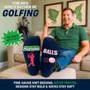 2 x I'D RATHER BE CHASING Funny Mens Socks, Golf & Pickleball Gifts for Men, Golfers Unique Crew Sock, Golfing Gift Accessories (Black)