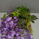 12pcs Artificial Wisteria Flowers 3.6 Feet/Piece Purple Dense Artificial Fake Wisteria Vine Ratta Hanging Garland Silk Flowers String Home Party Wedding DecorPurple-Dense