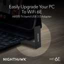 NETGEAR Nighthawk WiFi 6E USB 3.0 Adapter (A8000) - AXE3000 Tri-Band Wireless Gigabit Speed (Up to 3Gbps) - New 6GHz Band Works with Any WiFi 6 or 6E Router Or Mesh System - for Windows PC