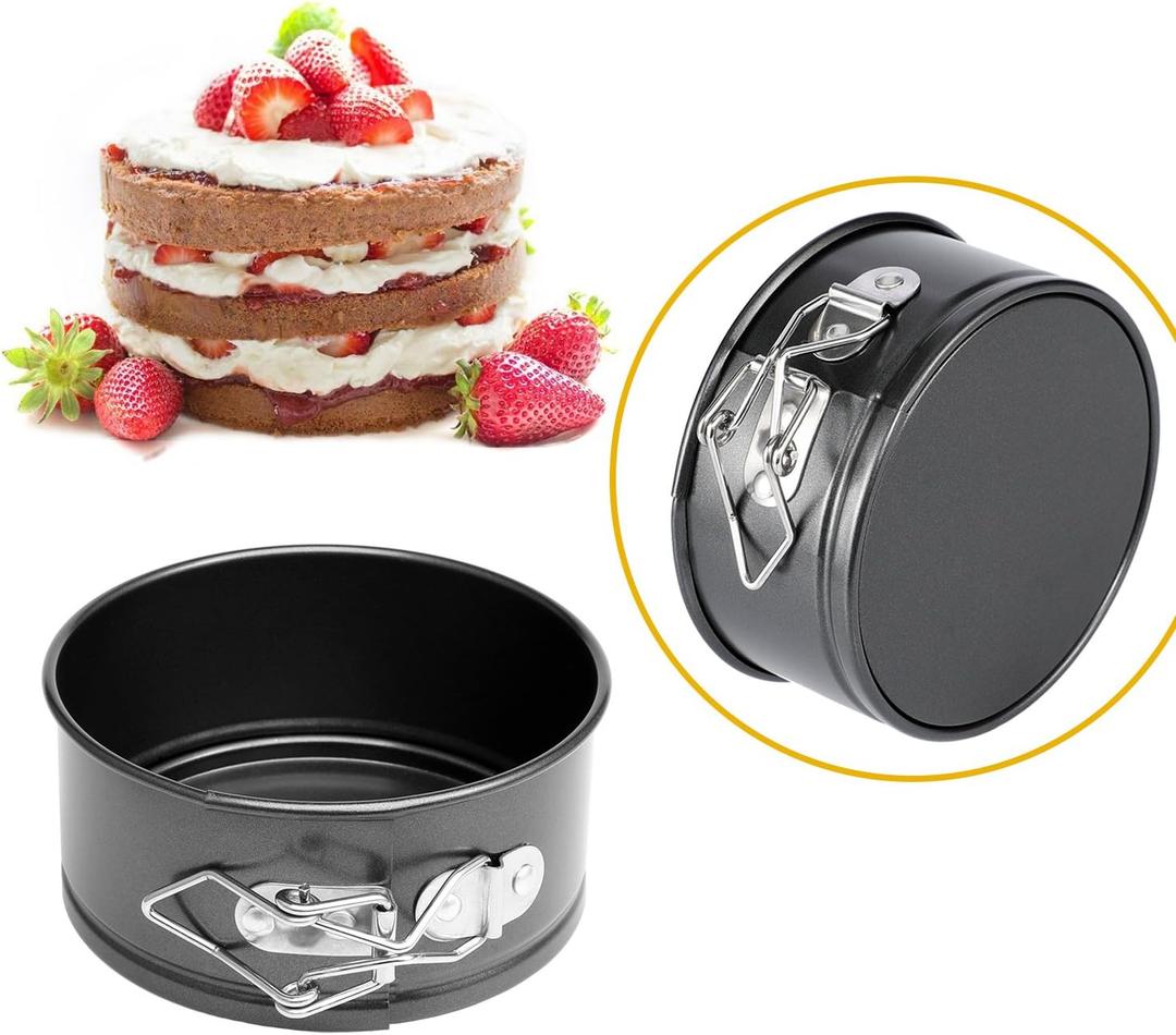 Hiware 4Inch Mini Springform Pan Set of 2 Piece Small Nonstick Cheesecake Pan for Mini Cheesecakes, Pizzas and Quiches
